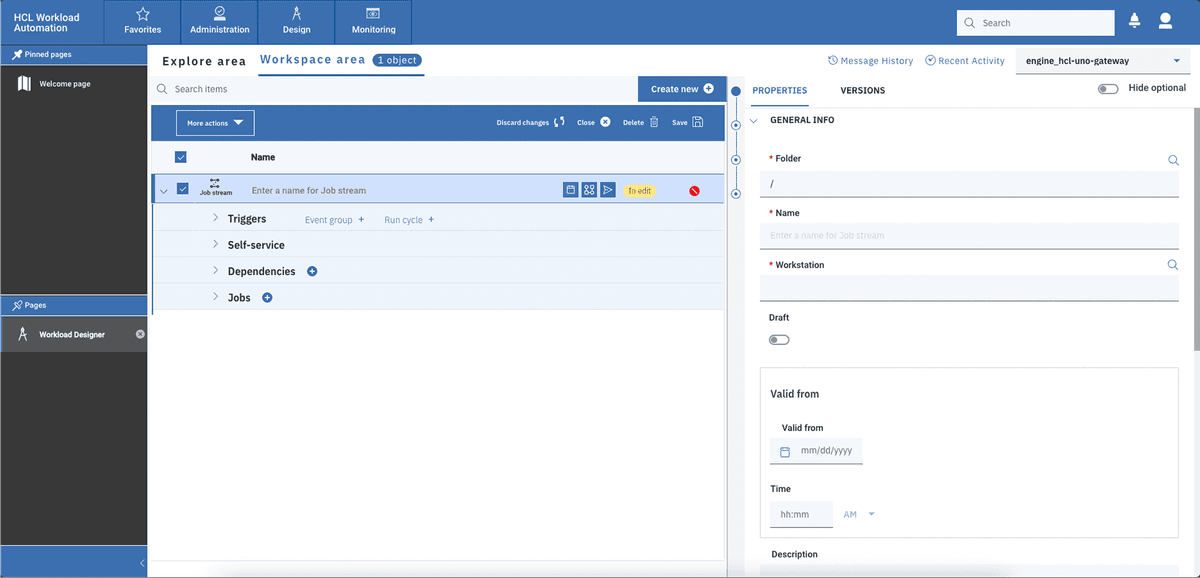 Legacy HCL Automation Platform Interface
